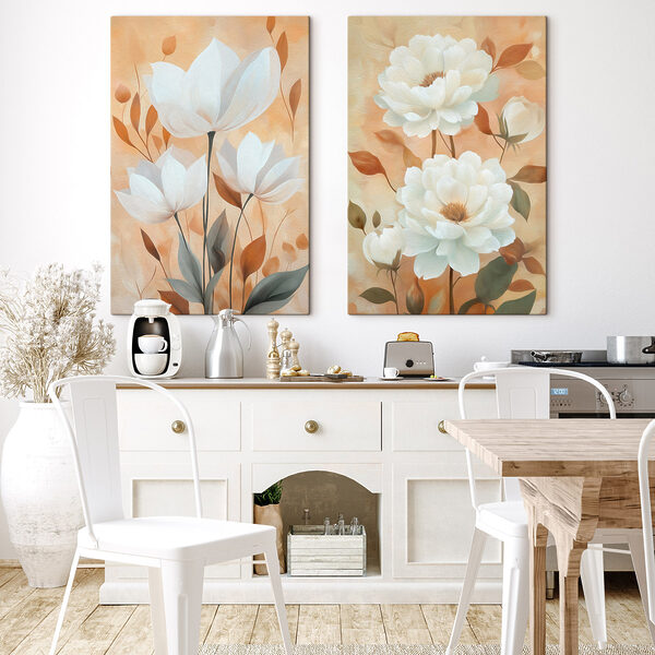Painting of white flowers Painting of white flowers