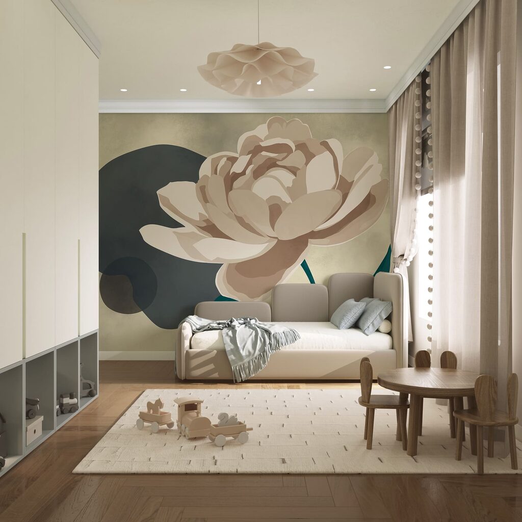 Fiore bianco con foglie verdi