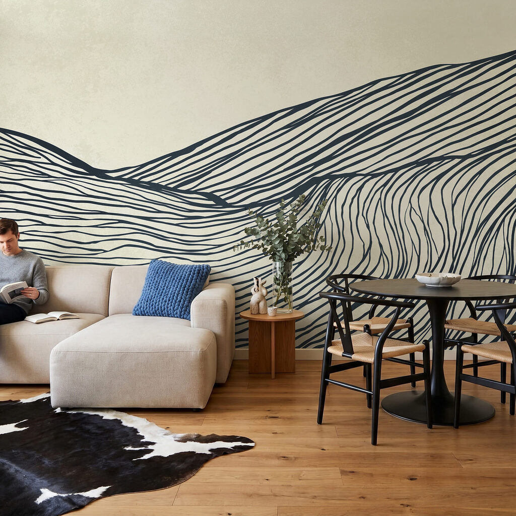 Disegno in bianco e nero di una montagna