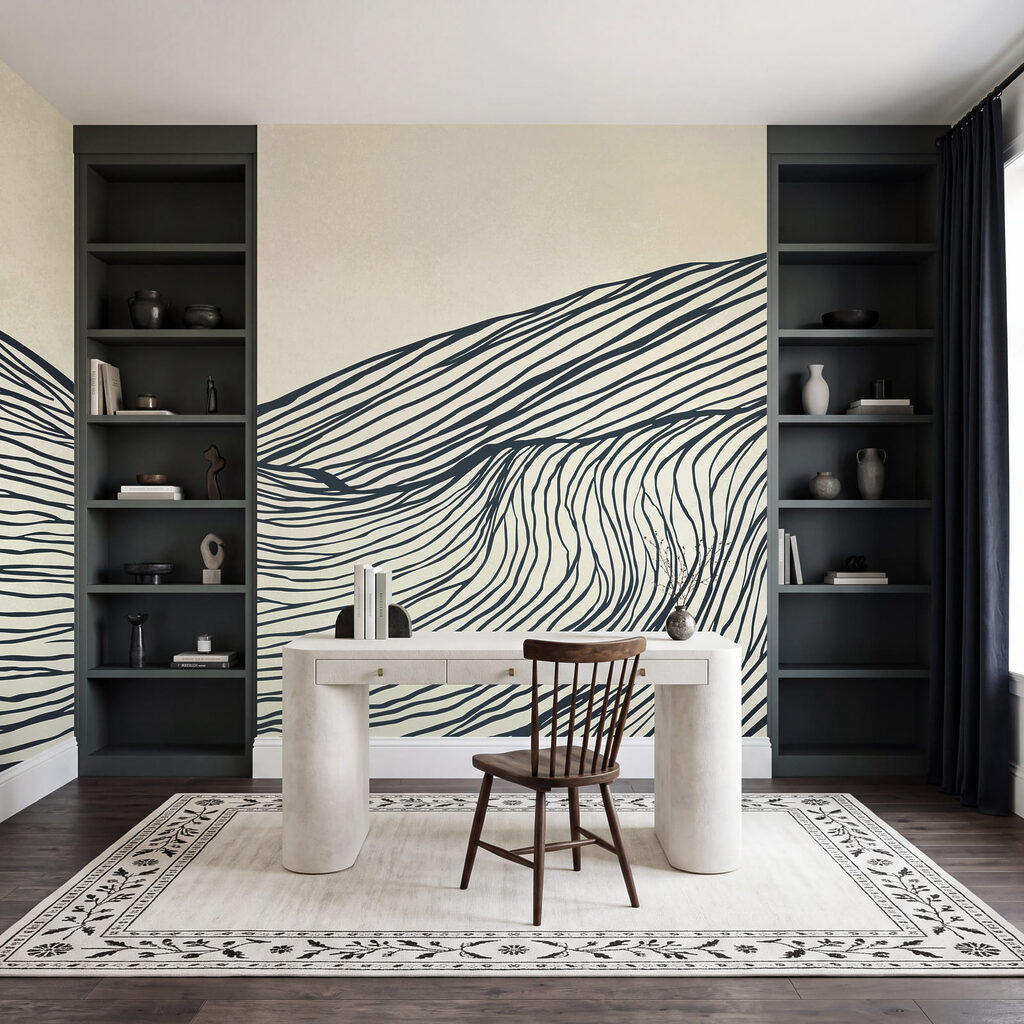 Disegno in bianco e nero di una montagna