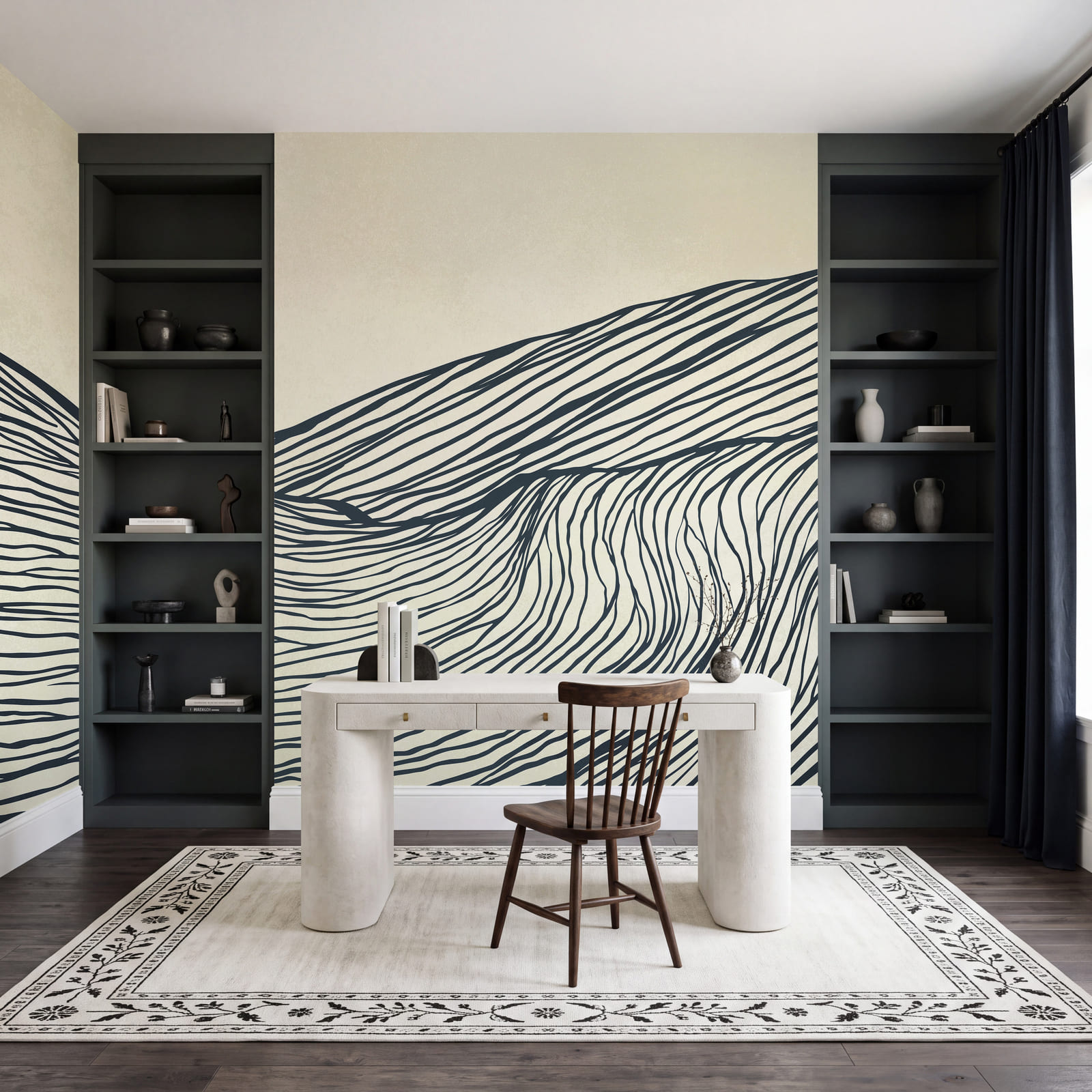 Disegno in bianco e nero di una montagna