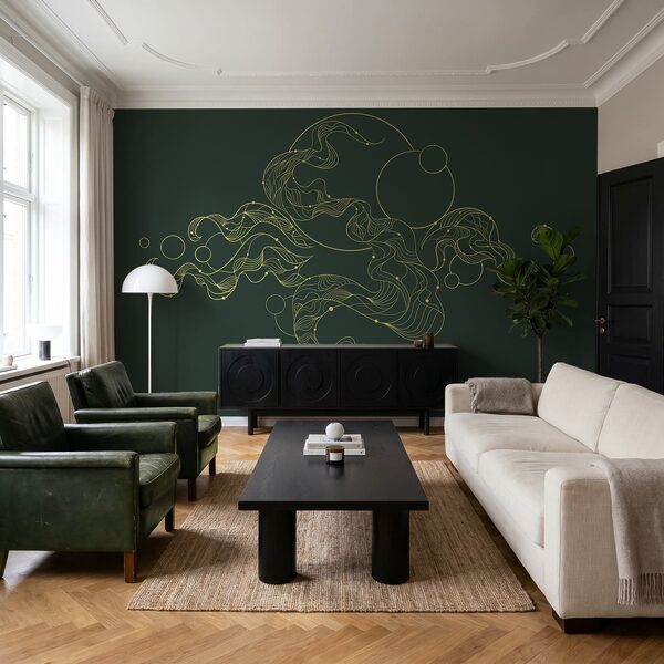Carta da parati Design giallo e verde (COD: t01047)