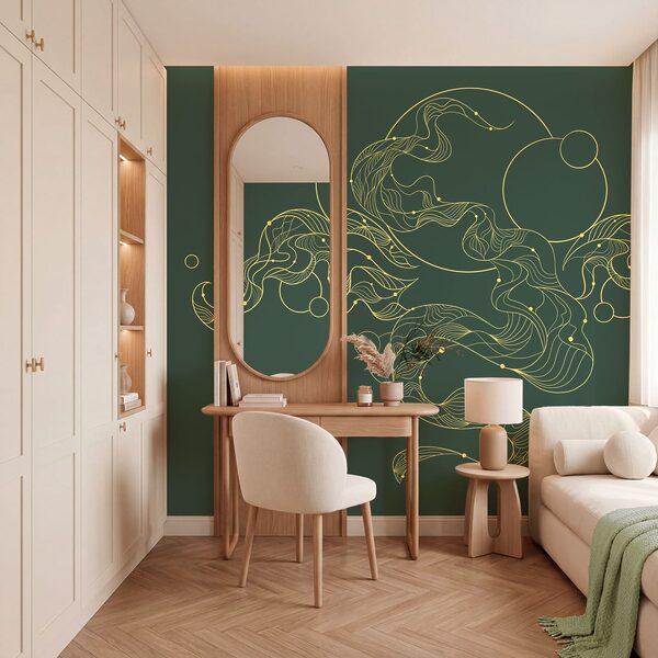 Carta da parati Design giallo e verde (COD: t01047)