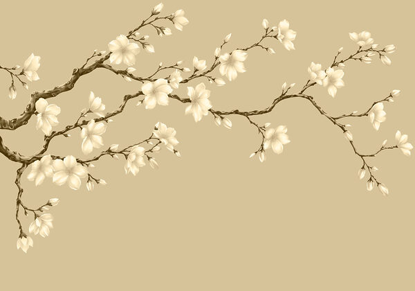 Carta da parati Ramo con fiori bianchi (COD: t01044v3) Carta da parati Ramo con fiori bianchi (COD: t01044v3)
