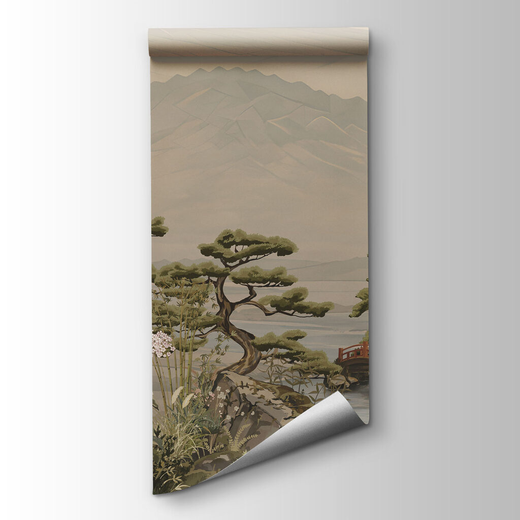 Carta da parati Paesaggio con una montagna e un villaggio (COD: t01063) Carta da parati Paesaggio con una montagna e un villaggio (COD: t01063)