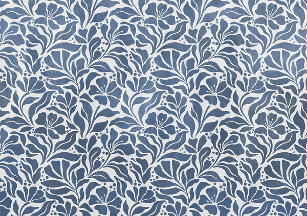 Carta da parati Motivo floreale blu e bianco (COD: t01114v1) Carta da parati Motivo floreale blu e bianco (COD: t01114v1)