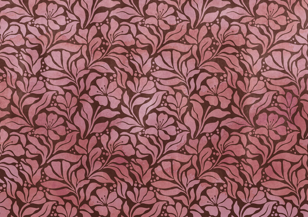 Carta da parati Motivo con fiori rosa (COD: t01114v2)