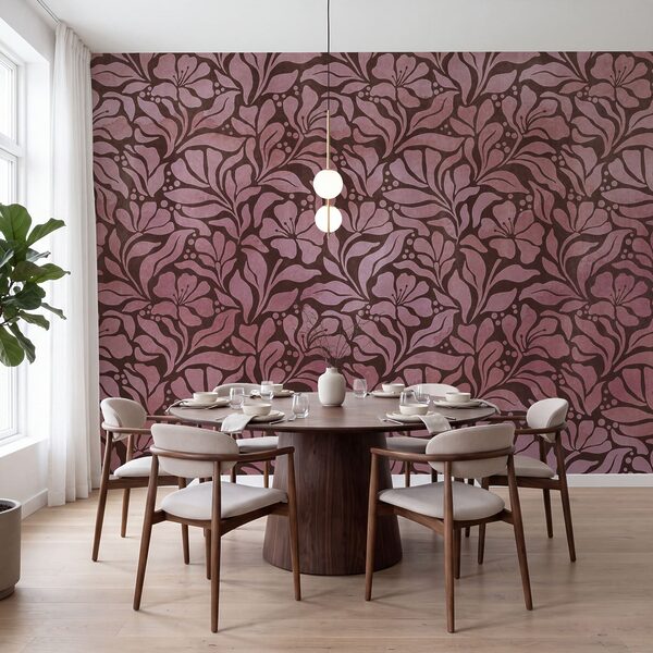Carta da parati Motivo con fiori rosa (COD: t01114v2)