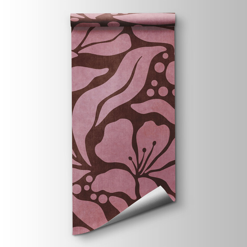 Carta da parati Motivo con fiori rosa (COD: t01114v2)
