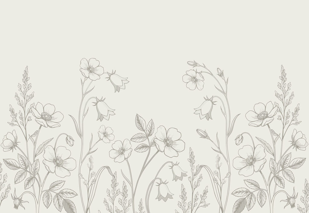 Carta da parati Linea di fiori e piante (COD: t01071)