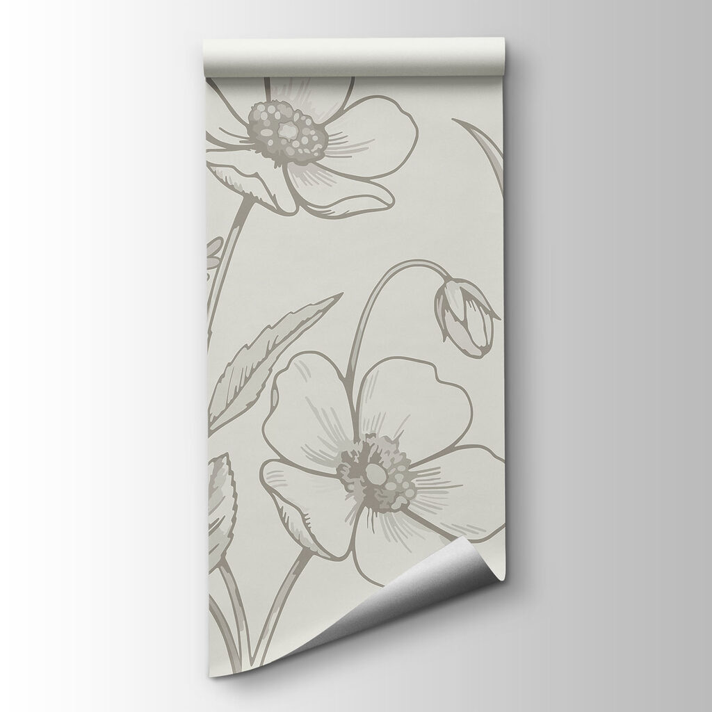 Carta da parati Linea di fiori e piante (COD: t01071)