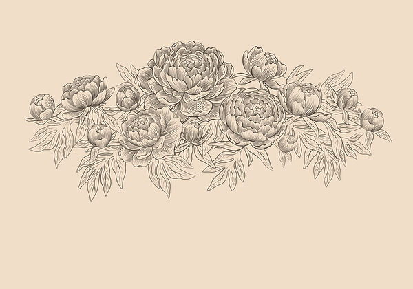 Carta da parati Disegno di fiori e foglie (COD: t01123)