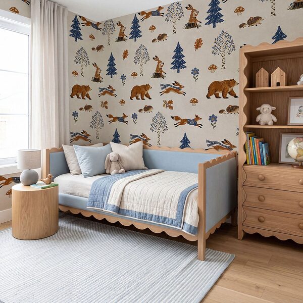 Carta da parati Motivo con animali e alberi (COD: t01126)