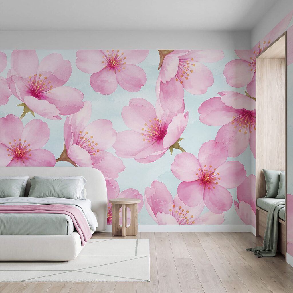 Carta da parati Motivo con fiori rosa (COD: t01132) Carta da parati Motivo con fiori rosa (COD: t01132)