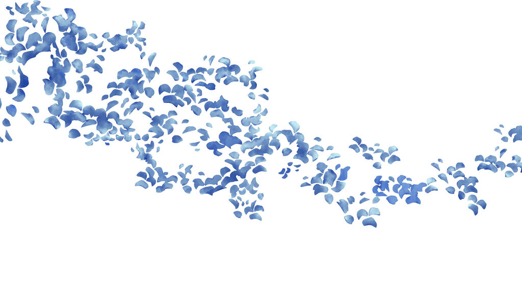 Carta da parati Petali di fiori blu su sfondo bianco (COD: t01140) Carta da parati Petali di fiori blu su sfondo bianco (COD: t01140)