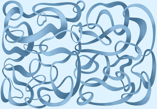 Carta da parati Linee blu a spirale su sfondo bianco (COD: t01168v1)