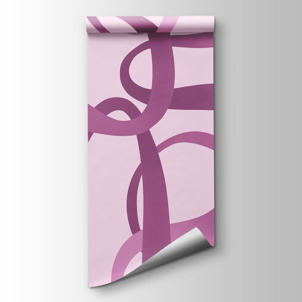 Carta da parati Linee a spirale rosa e viola (COD: t01168v3) Carta da parati Linee a spirale rosa e viola (COD: t01168v3)
