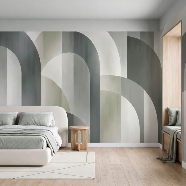 Carta da parati Motivo art déco grigio e bianco (COD: t01188v1) Carta da parati Motivo art déco grigio e bianco (COD: t01188v1)