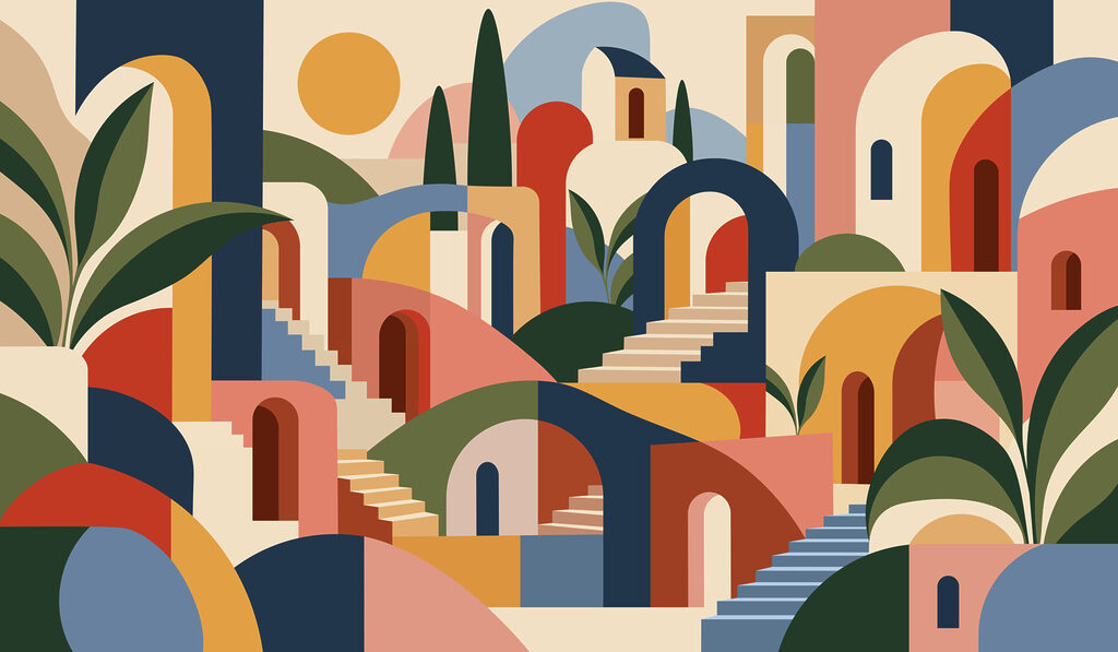 Carta da parati L'arte colorata di una città (COD: t01143)