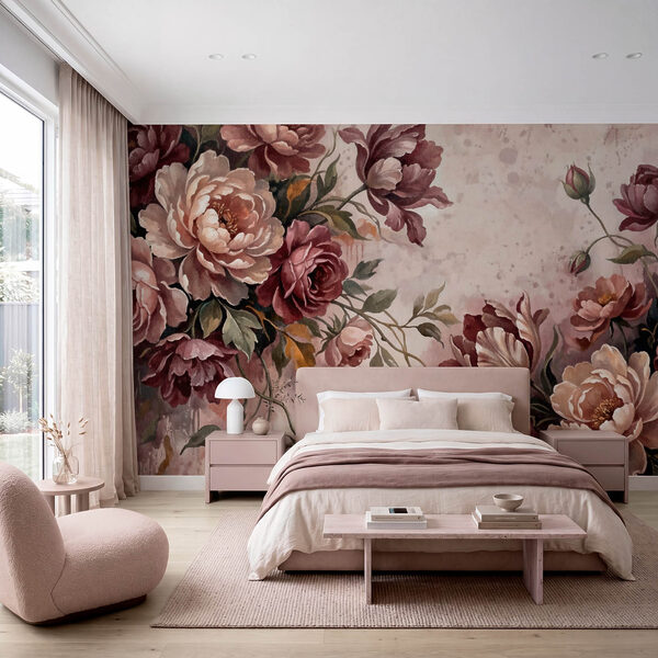 Carta da parati - Fiori eleganti dai colori tenui (COD: t01161)